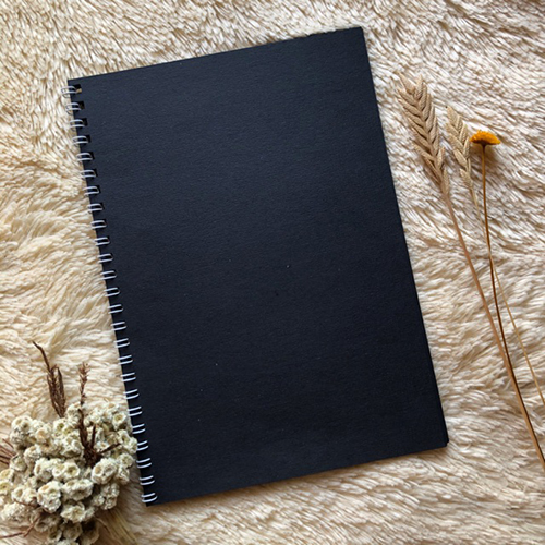 black notebook with white gel pen comicool shop