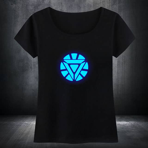 glow in the dark iron man arc reactor shirt comicool shop