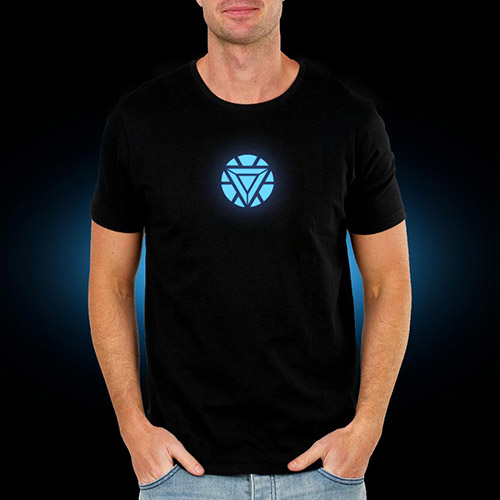 glow in the dark iron man arc reactor shirt comicool shop