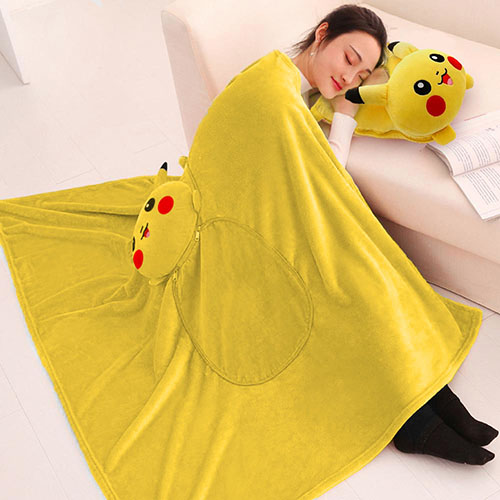 pikachu 2-in-1 pillow blanket comicool shop